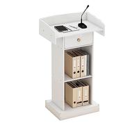 Wooden Podium Stand with Drawer - Portable Lectern for Schools, Churches & Seminars - Professional Presentation Pulpit, Multi-Use Stand for Events & Public Speaking