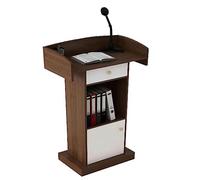 Wooden Podium Stand with Spacious Drawers Versatile Lectern for Churches Schools Hotels & Meeting Rooms Ideal Pulpit for Presentations & Events