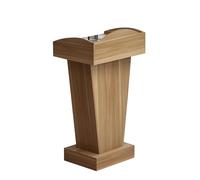 Wooden Podium Stand with Storage, Floor Standing Lectern for Public Speaking, Churches, Classrooms & Offices - Stylish Grey Pulpit for Presentations