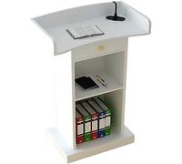 Wooden Podium Stand with Storage Shelf - Floor Standing Speaker's Desk for Conferences and Auditoriums - Ideal for Public Speaking and Events,