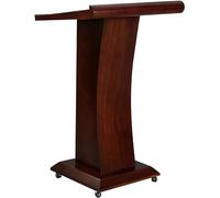Wooden Podium Stand with Wheels for Churches Offices Hotels & Schools - Ideal for Weddings Guest Speakers Presentations & Events - Portable & Stylish Design