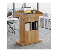 Wooden Podium with Drawer Stable Church Pulpit for Conferences Spacious Work Surface Thick Base NonTrembling Design Ideal for Presentations (Wood Color 100x50cm)