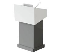 Wooden Podium with Storage Floor Standing Lectern Presentation Stand with Shelves & Drawers for Classrooms Conferences Public Speaking Events