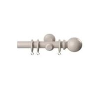 Wooden Pole Ball Finial Curtain Hanging Pole Set Grey 120cm