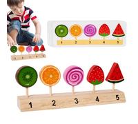 Wooden popsiclee Puzzle Toy - 21x4x9cm Matching Set, Wooden Ice Cream Game, montessorii Thinking Toy with Pattern Challenge Cards | Brain Development Toys for Children toddlerss Birthday Christmas Gif