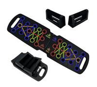 Wooden Portable Push up board, foldable fitness strength training pushup stand with solid bar grips, 2 handles for floor, professional push up training equipment for man and women, Black