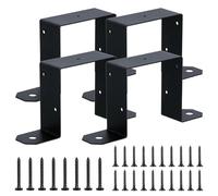 Wooden Post Brackets - 4x4 Inch Fence Post Repair - Heavy Duty Black Cable Tie Support for Outdoor, Indoor, Garden, Yard