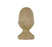 Wooden Post Finial - Treated Pine - Acorn or Ball 50 75 100mm Brown or Green Cap (75mm Acorn - Green)