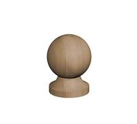 Wooden Post Finial - Treated Pine - Brown - Flat, Acorn or Ball 50mm 75mm 100mm Post Cap (100mm Ball)