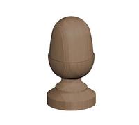 Wooden Post Finial - Treated Pine - Brown - Flat, Acorn or Ball 50mm 75mm 100mm Post Cap (75mm Acorn)