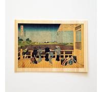 木の紙 Wooden postcard [Series: Hokusai] The Sazai Hall of the Temple of the Five Hundred Arhats/Thirty-Six Views of Mt. Fuji (Fugaku Sanjuroku Kei)