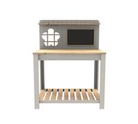 Wooden Potting Bench Table, 2-Tier Gardening Workstation with Storage Shelves for Supplies, Outdoor Use