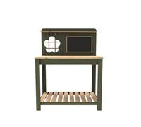 Wooden Potting Bench Table, 2-Tier Gardening Workstation with Storage Shelves for Supplies, Outdoor Use