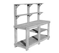 Wooden Potting Bench with Storage Shelf, Durable Gardening Work Table for Patio and Backyard Use