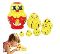 Wooden Poultries Nesting Toys - 11.5x8.5cm Size 10 Layers, Hand Painted Craft, Funny Animal Stacking Doll | Figurine For Living Room Bedroom Shelf Display Party Favor Novelty Souvenir Kit