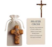 Wooden Prayer Cross Pocket Card, Handcrafted Wooden Comfort Crosses, Pray with both hands Cross Mesh with gauze Prayer card, Gift for Christian Gifts Personal Spiritual Practice