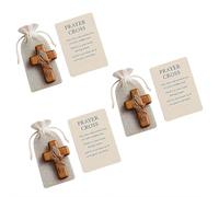 Wooden Prayer Cross Pocket Card, Handcrafted Wooden Comfort Crosses, Pray with both hands Cross Mesh with gauze Prayer card, Gift for Christian Gifts Personal Spiritual Practice