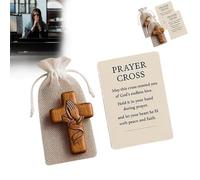 Wooden Prayer Cross Pocket Card,Handmade Prayer Hands Cross,A Pocket-Sized Sanctuary,Handcrafted Wooden Comfort Crosses,Mevious Prayers Crosses Gift,A Silent Embraces of Faith