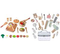 Wooden Pretend Play Makeup and Cooking Set