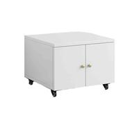 Wooden Printer Stand with Wheels Compact Office Storage Cabinet Under-Desk Printer Shelf Large Printer Holder for Home & Office Mobile Printing Station Copy Cabinet