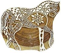 Wooden Printing Block Stamp Horse Hand Carved Indian Print Textile Fabric Border, Standard, Brown 4 Inch