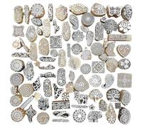 Wooden Printing Stamps | Print on Wall | Fabric Printing | Henna | School Project | DIY | Printing Blocks (Pack of 20)