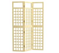 Wooden Privacy Screen Natural Fir Wood 120W x 2D x 170H cm 3pc Foldable Trellis