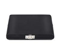 Wooden PU Leather Cover Case Holder Storage Box for Oboe Reeds Slot Design Breathable Holes Compact Size Elegant Black (12 Pack)