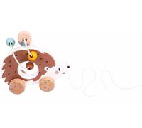 Wooden Pull Along Hedgehog Toy, Woodland Animal Design, Children's Developmental Toy