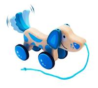 Wooden Pull Dog Toy Wooden Walk Pull Along Toy with String Toy Montessori Toddler Pull Toys for Walking Toddlers