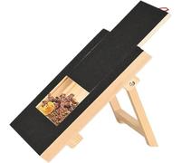 Wooden Pull-Out Dog Scratching Board Wear- Non-Crumbling Paw Care Pet Scratcher with Sandpaper Pad for Nail Grinding Space-Saving Supplies