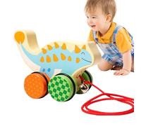 Wooden Pull Toy | Interactive Walking Dinosaur Car - Pulling Toy,for Boy Girl Indoor Outdoor Nursery Kindergarten Floor