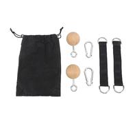 Wooden Pull Up Ball Arm Strength Trainer, Pull Up Ball for Rock Climbing Holds & Home Gym, 2.4kg Beech Wood Grip Balls with Stainless Steel Fasteners and Nylon Webbing for Adults