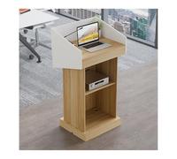 Wooden Pulpit Stand for School Conference & WorshipSpacious Desk Design Comfortable Workspace Stylish Color Match Ideal for Presentations and Events