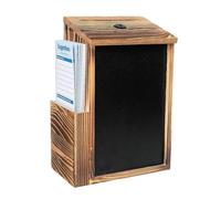 Wooden Punch Box Lockable - Container Lottery Prayer Issue with Side Opening, Collection Box Voting Notes | Secure Voice Card Holder With 50 Cards Fundraising Party Business Farm Home Workp