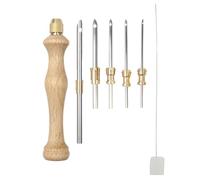 Wooden Punch Needle - Embroidery Tools Punch Pen with Wooden Handle, Replaceable Hooking Tool Kits | Punch Needle with Threaders Wooden Handle Punch Needle Tool Embroidery Pen Set Rug Sewing Ultra
