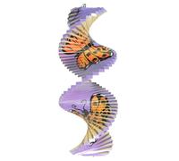 Wooden Purple Butterfly Garden Wind Spinner, H40cm - Home & Garden Hanging Ornaments - Customisable Spiral Shape - Handmade Decoration for Outside Areas, Patio & Conservatory