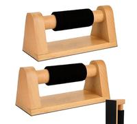 Wooden Push Up Bars - Parallettes 2, Non Slip Base Strength Trainer | Calisthenics Equipment for Handstand Push Up Bodyweight Workout Home Gym Travel Fitness exercise support tool indoor outdoor t