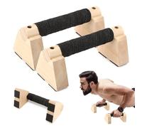 Wooden Push Up Stands & Handstand Parallettes Bars, Solid Wood Push Up Handles with Non-Slip Base for Home Gym, Calisthenics & Strength Training(Wood Color,Size:7.87inch)