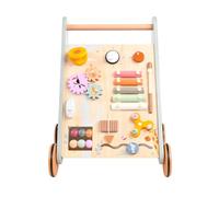 Wooden Push Walker, Adjustable Handle, X1, to ddler Activity Cart, Quiet Learning Toy, Silent Wheels, for Learning, Practice Walking, Children, Boy, Girl, Indoor, Classroom