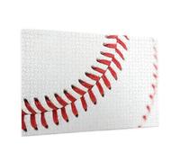 Wooden Puzzle 1000 Piece 75x50 CM, Baseball Lace Close Up Printed Cute Puzzle Game in Plastic Box for Family Entertainment and Brain Training Gifts