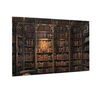 Wooden Puzzle 1000 Piece 75x50 CM, Book Room Mysterious Library Printed Cute Puzzle Game in Plastic Box for Family Entertainment and Brain Training Gifts