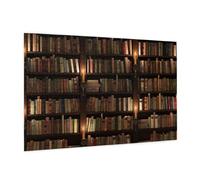 Wooden Puzzle 1000 Piece 75x50 CM, Book Room Mysterious Library Printed Cute Puzzle Game in Plastic Box for Family Entertainment and Brain Training Gifts