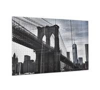 Wooden Puzzle 1000 Piece 75x50 CM, Brooklyn Bridge Printed Cute Puzzle Game in Plastic Box for Family Entertainment and Brain Training Gifts