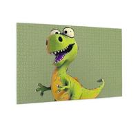 Wooden Puzzle 1000 Piece 75x50 CM, Cartoon dinosaur Printed Cute Puzzle Game in Plastic Box for Family Entertainment and Brain Training Gifts