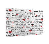 Wooden Puzzle 1000 Piece 75x50 CM, I Love You Words with Hearts Printed Cute Puzzle Game in Plastic Box for Family Entertainment and Brain Training Gifts