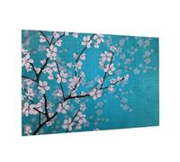 Wooden Puzzle 1000 Piece 75x50 CM, Japanese Cherry Flowers Printed Cute Puzzle Game in Plastic Box for Family Entertainment and Brain Training Gifts