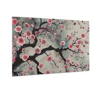 Wooden Puzzle 1000 Piece 75x50 CM, Japanese Spring Plum Floral 1 Printed Cute Puzzle Game in Plastic Box for Family Entertainment and Brain Training Gifts