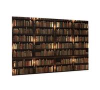 Wooden Puzzle 1000 Piece 75x50 CM, Library Bookshelf Book Printed Cute Puzzle Game in Plastic Box for Family Entertainment and Brain Training Gifts