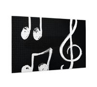 Wooden Puzzle 1000 Piece 75x50 CM, Music Notes Printed Cute Puzzle Game in Plastic Box for Family Entertainment and Brain Training Gifts